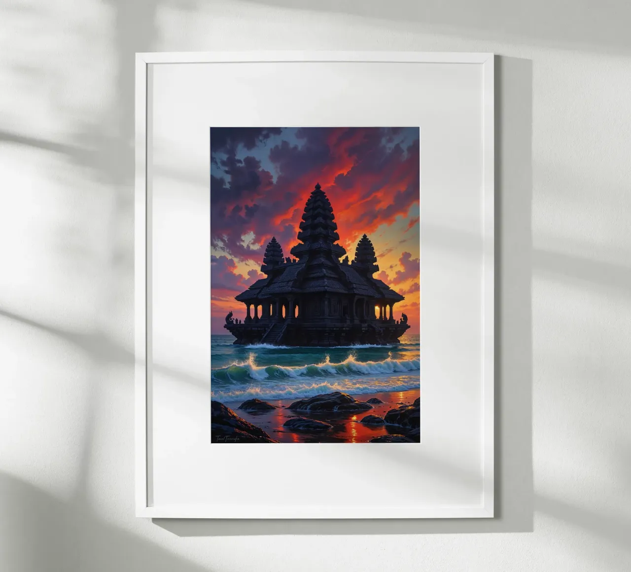 Mystical Twilight at Tanah Lot carta hahnemühle da AlbertKlee