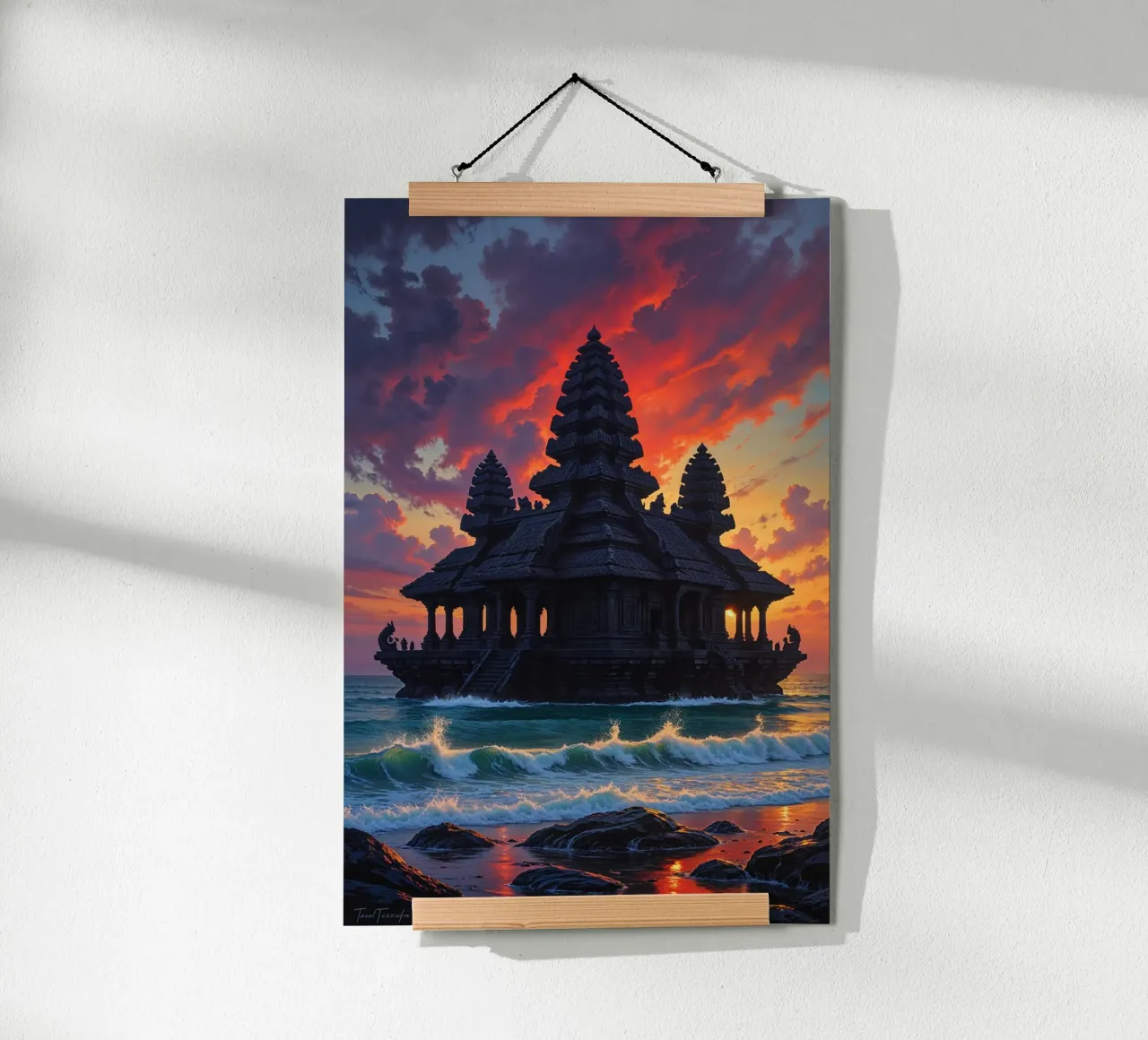 Mystical Twilight at Tanah Lot carta hahnemühle da AlbertKlee