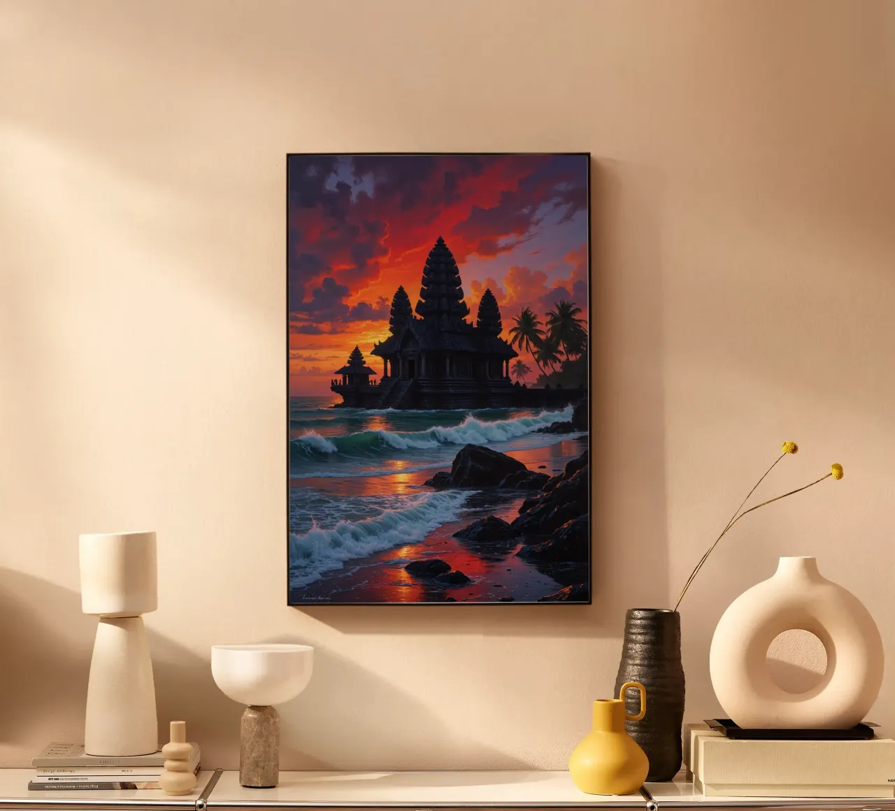Evening Glow Over Tanah Lot alluminio dibond da AlbertKlee