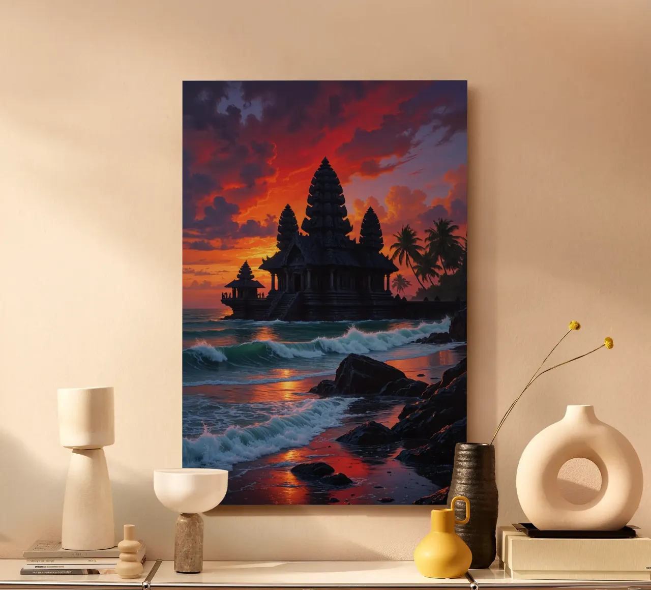 Evening Glow Over Tanah Lot alluminio dibond da AlbertKlee