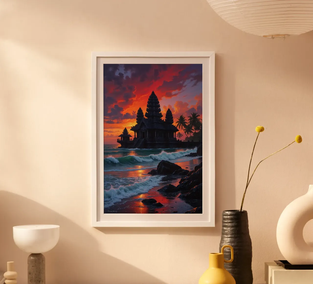Evening Glow Over Tanah Lot carta hahnemühle da AlbertKlee