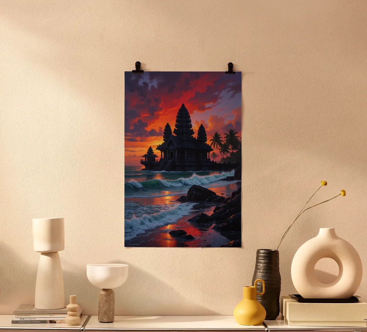 Evening Glow Over Tanah Lot carta hahnemühle da AlbertKlee
