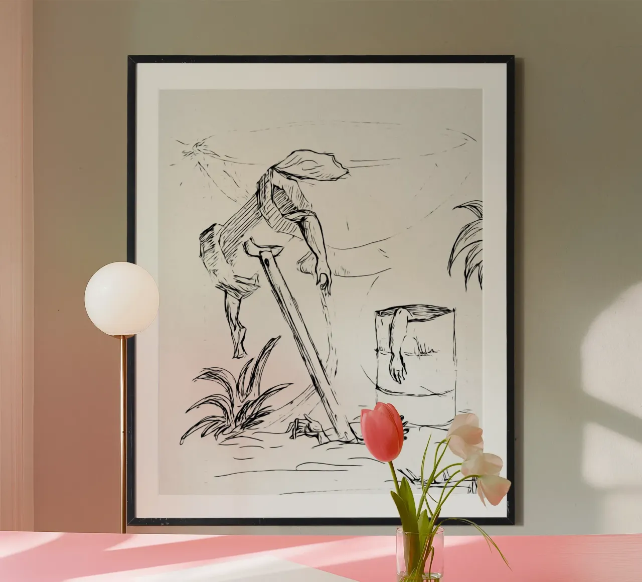 rifiuti umani poster con telaio in plastica da Massimo Frascogna