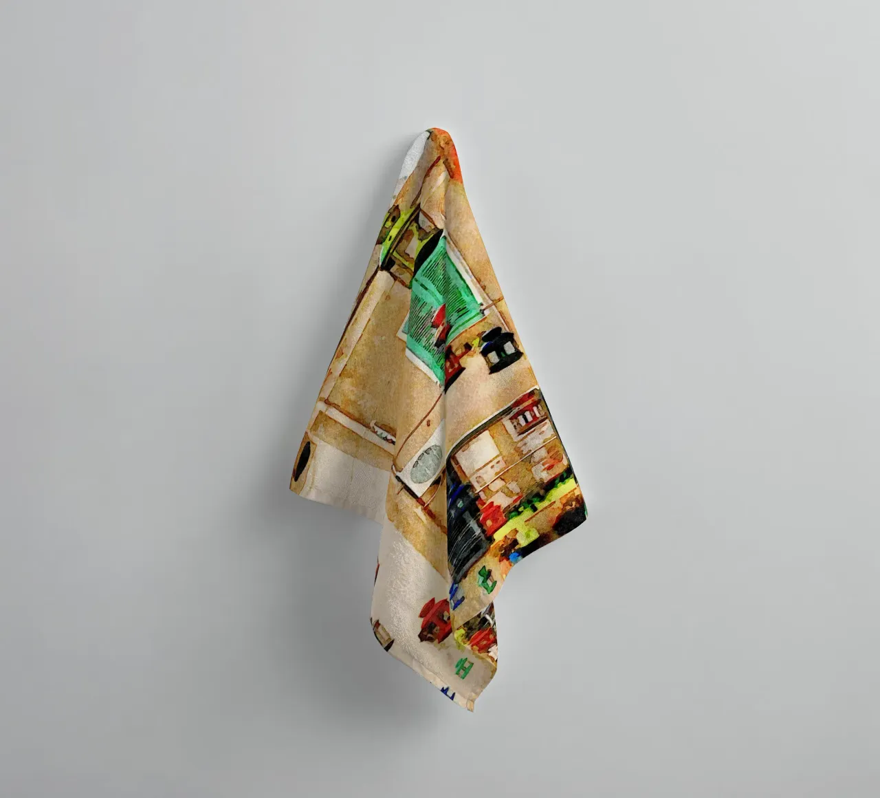 Lanterns and windows towel by Massimo Frascogna