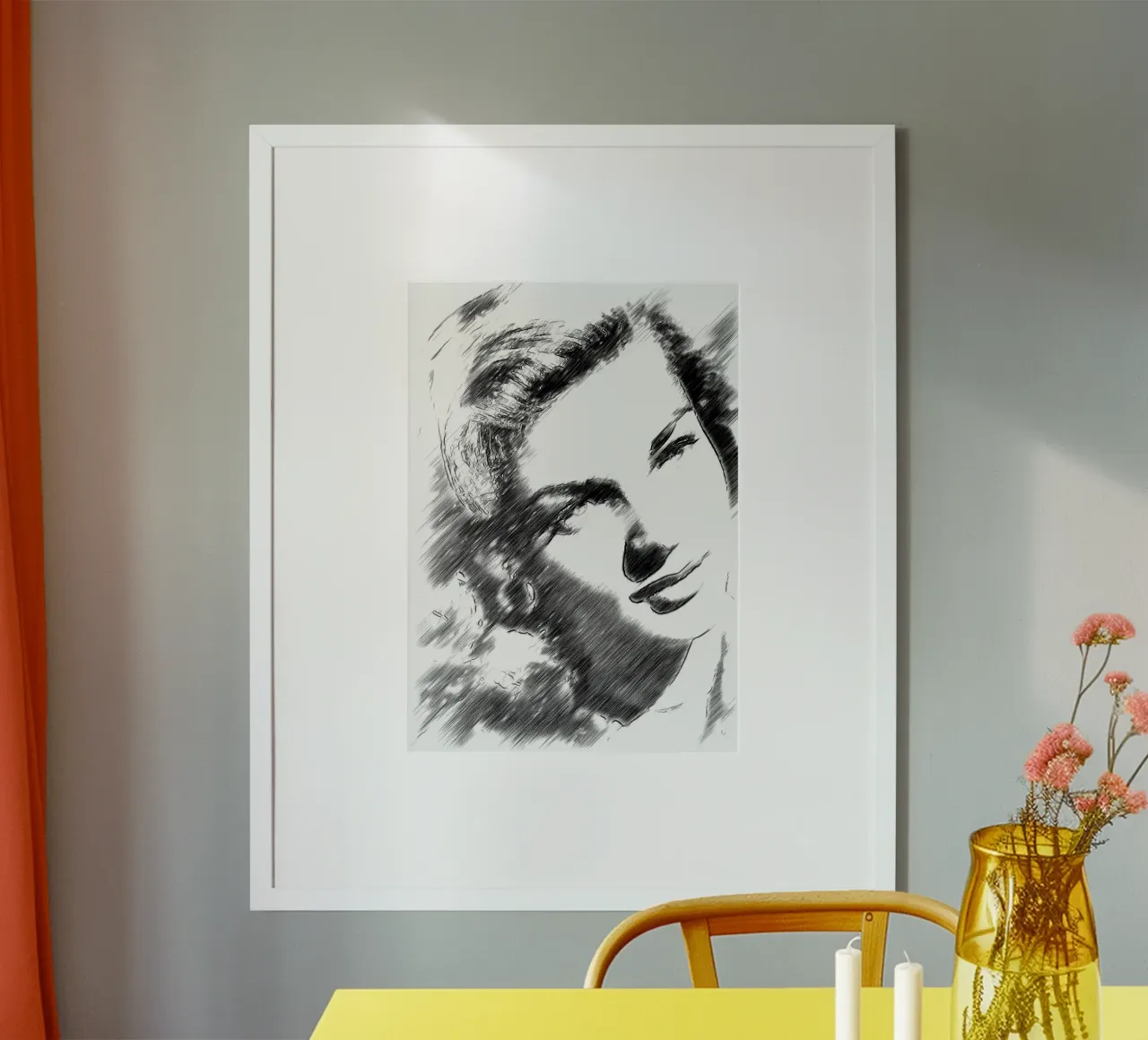 L'attrice Lauren poster con telaio in plastica da Massimo Frascogna