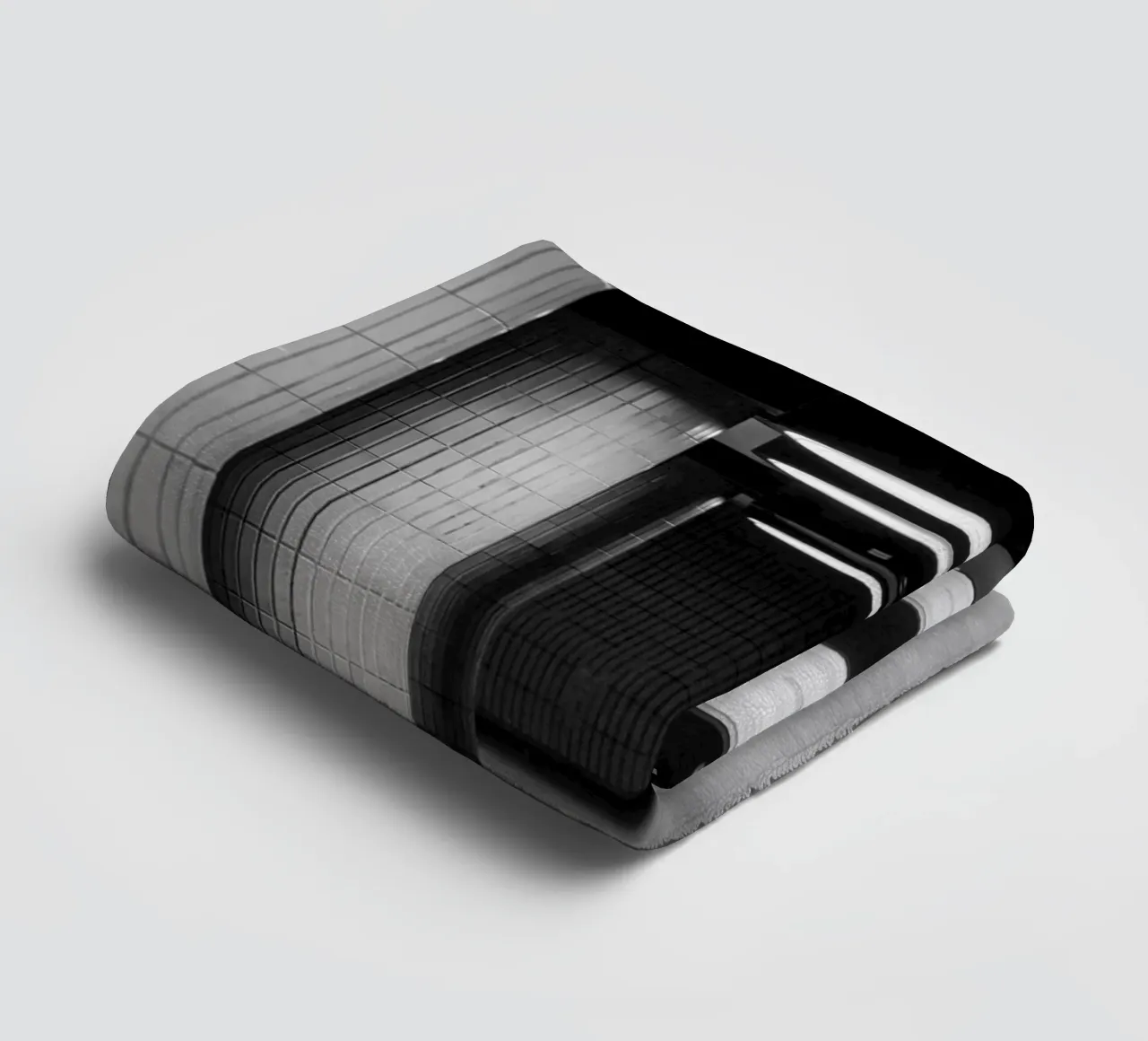 Black and white photo Berlin: Shadow play in a dark tunnel towel by Bold and Retro