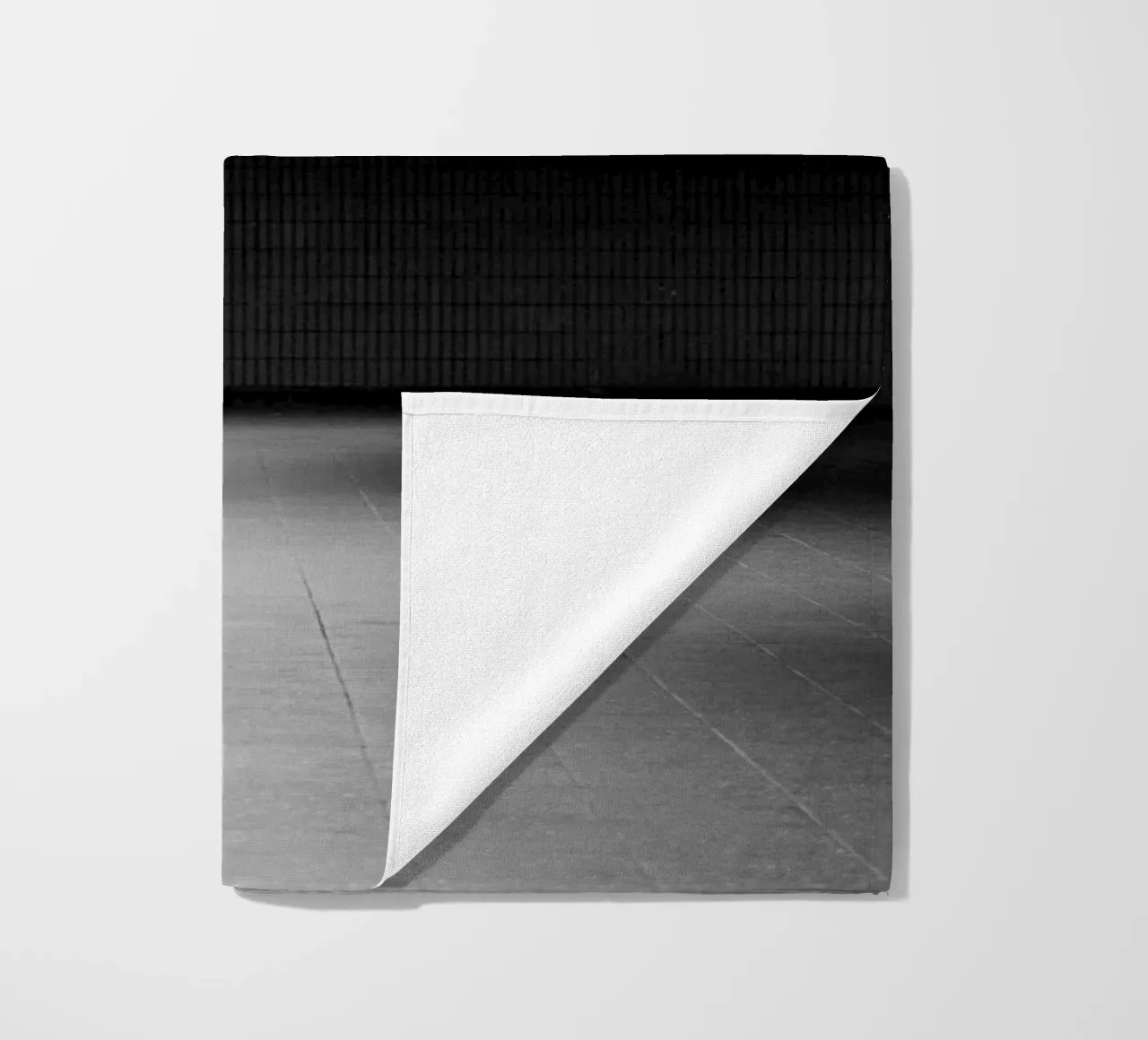 Black and white photo Berlin: Shadow play in a dark tunnel beach towel by Bold and Retro