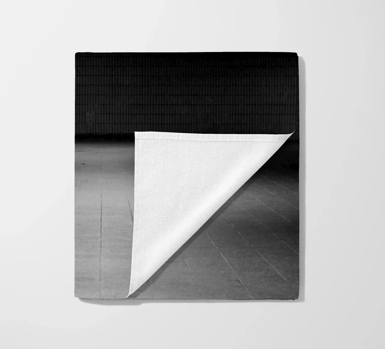 Black and white photo Berlin: Shadow play in a dark tunnel beach towel by Bold and Retro
