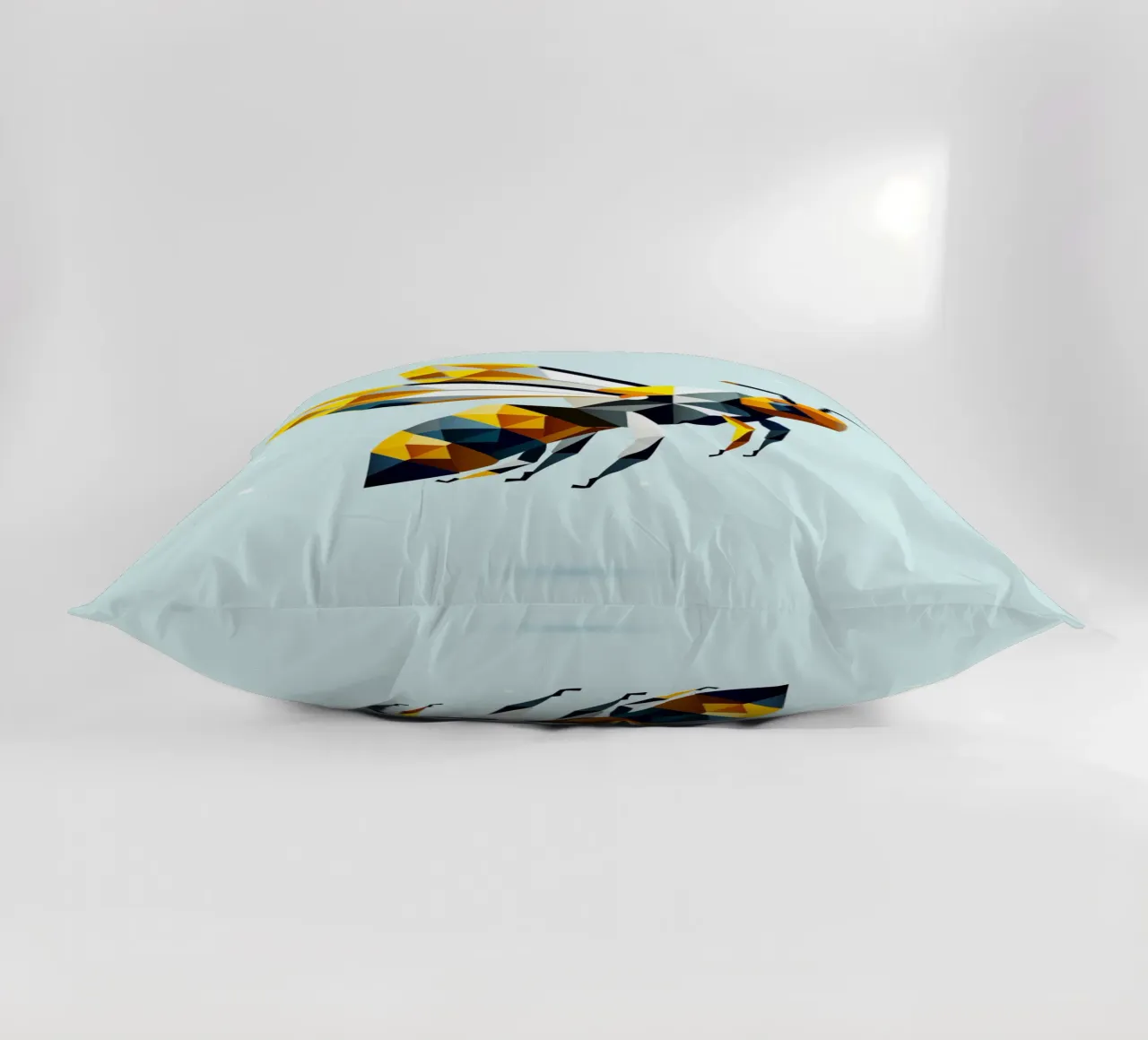 Geometric bee - A masterpiece of polygon art decorative cushion by namosh