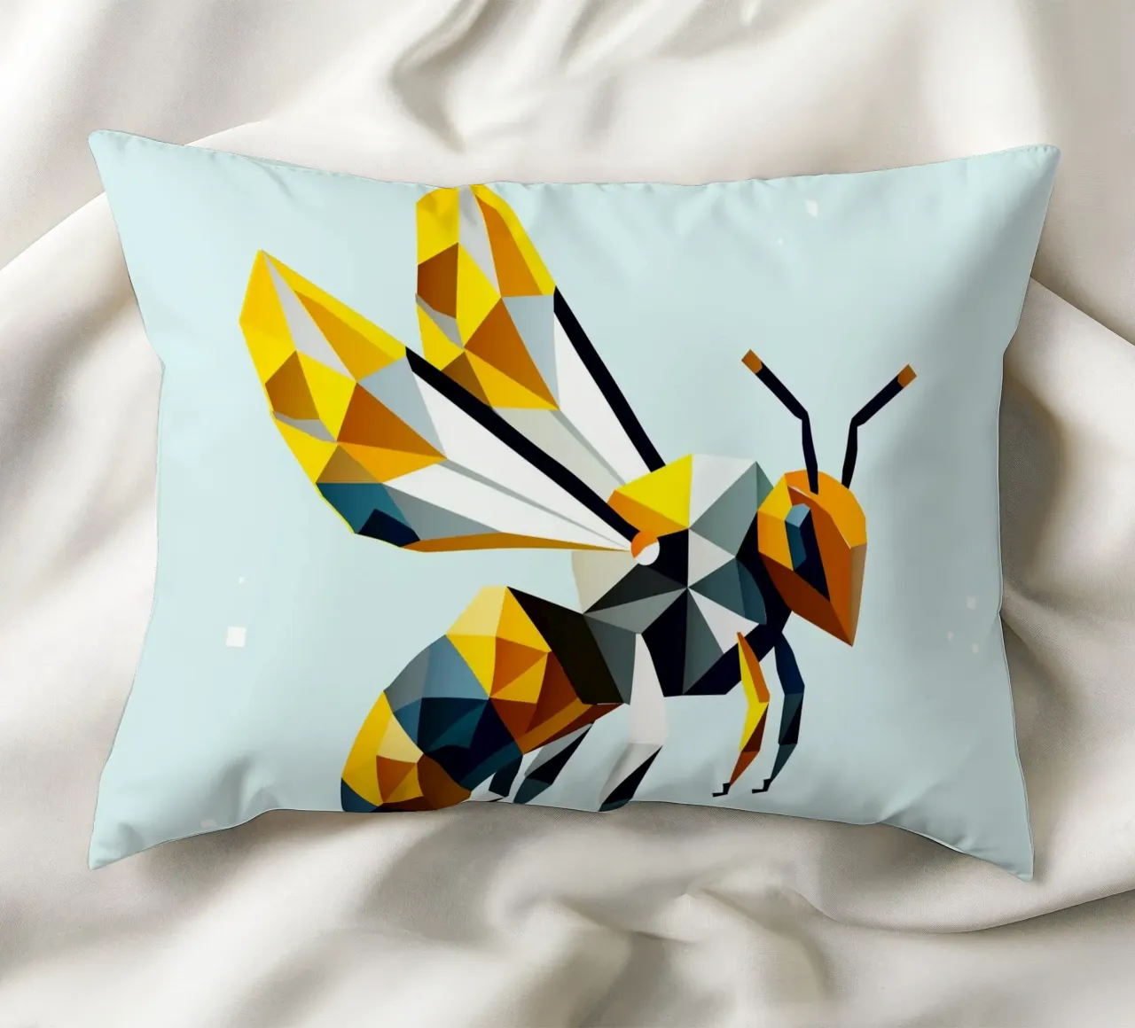 Geometric bee - A masterpiece of polygon art decorative cushion by namosh