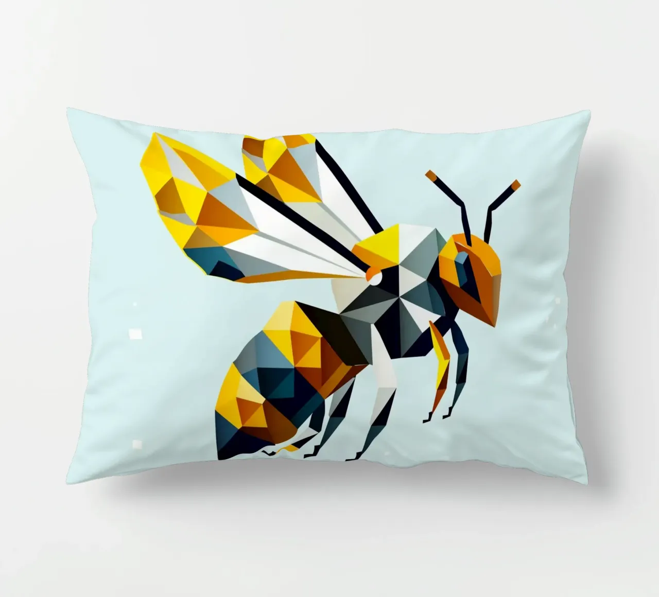 Geometric bee - A masterpiece of polygon art decorative cushion by namosh