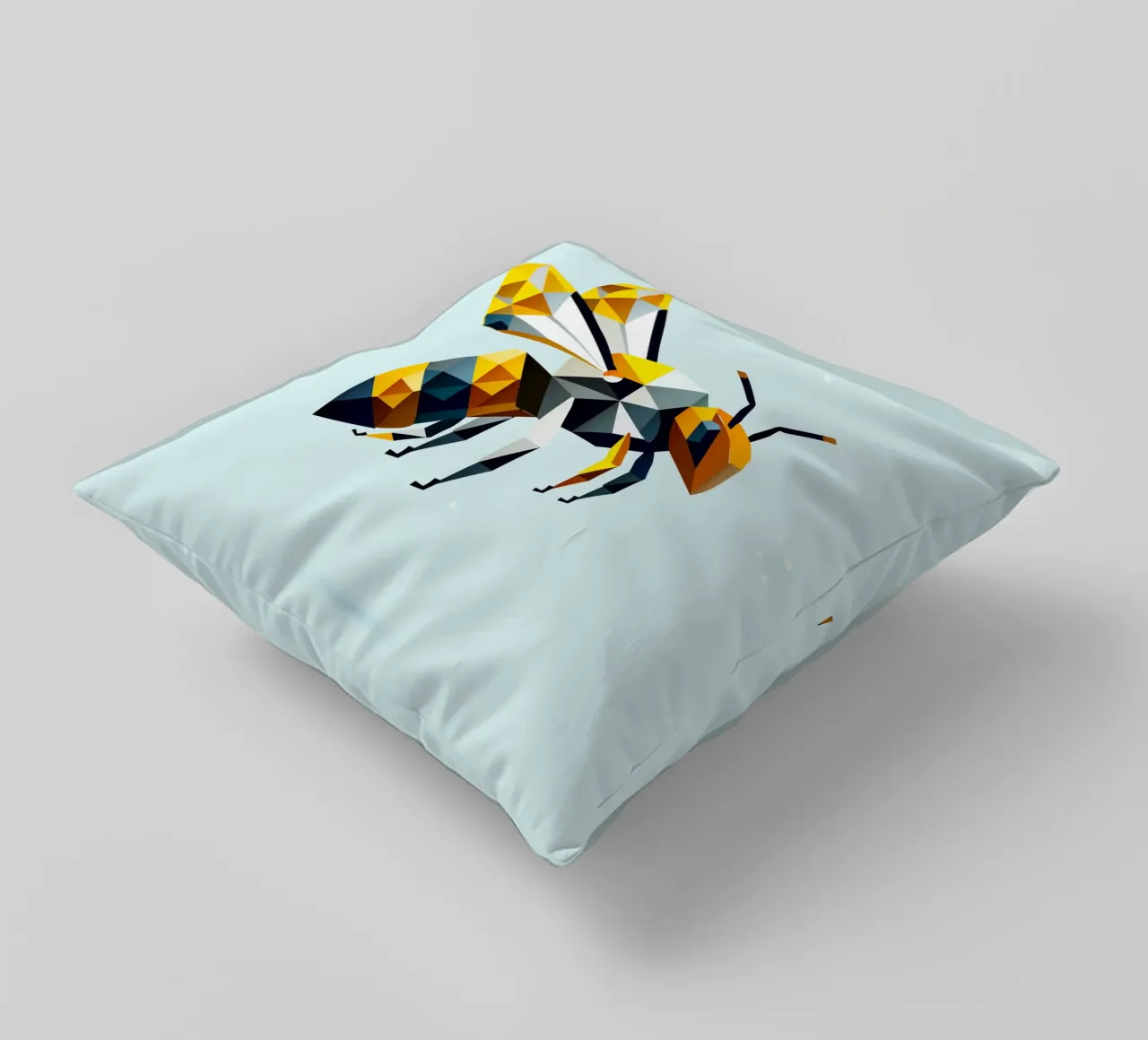 Geometric bee - A masterpiece of polygon art decorative cushion by namosh