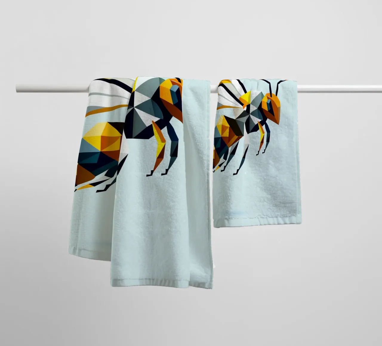 Geometric bee - A masterpiece of polygon art towel by namosh