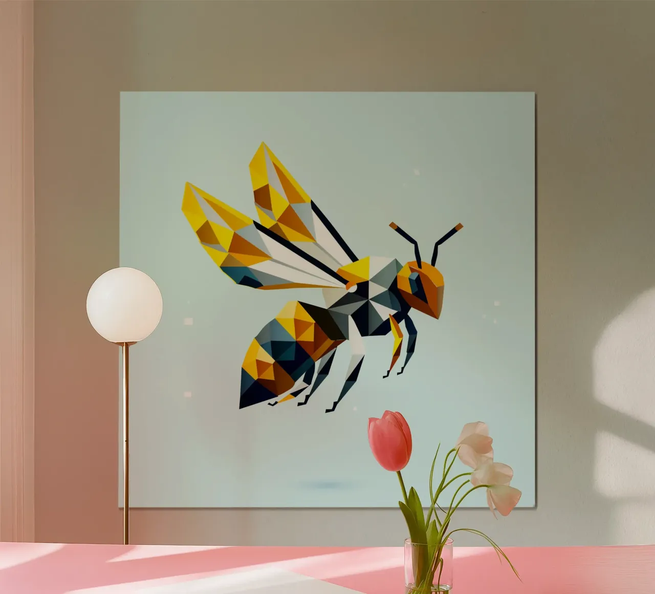 Ape geometrica - Un capolavoro di arte poligonale poster con telaio in alluminio da namosh