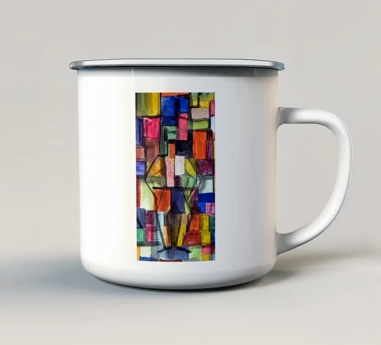 Forme umane tazza in smalto da Massimo Frascogna