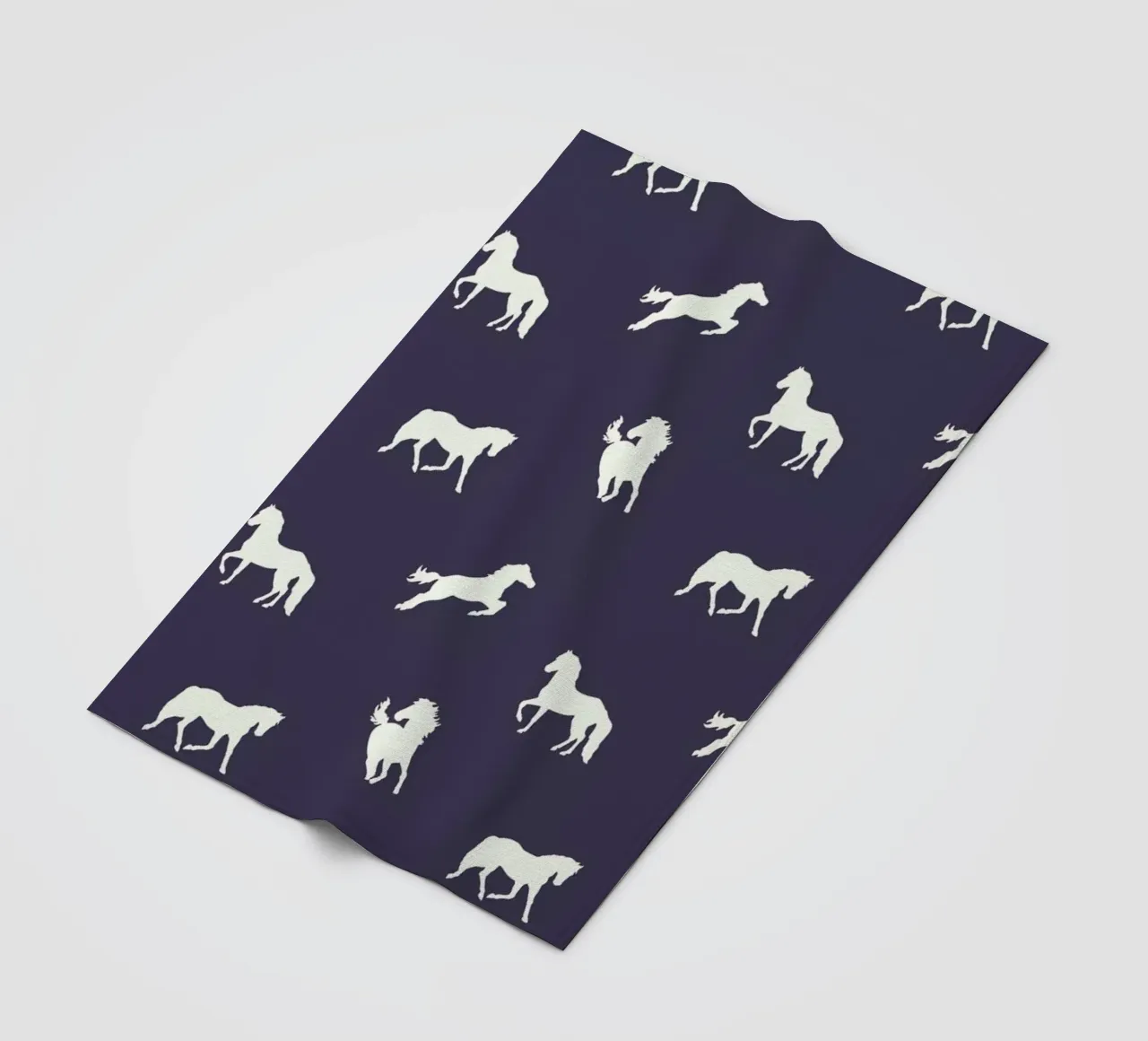 Horse print (Navy slate) fleece blanket by Jacqueline Maldonado