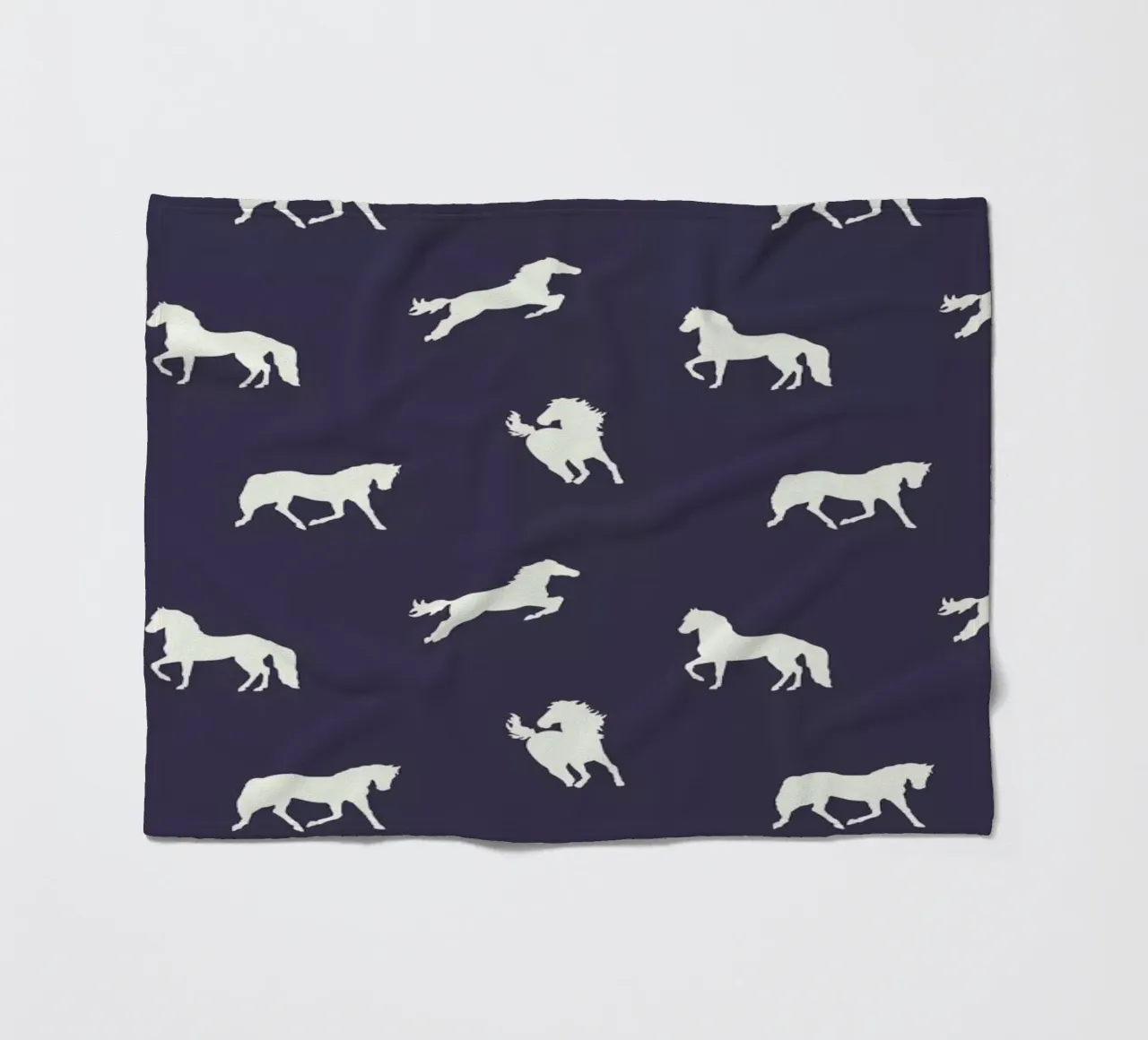 Horse print (Navy slate) fleece blanket by Jacqueline Maldonado