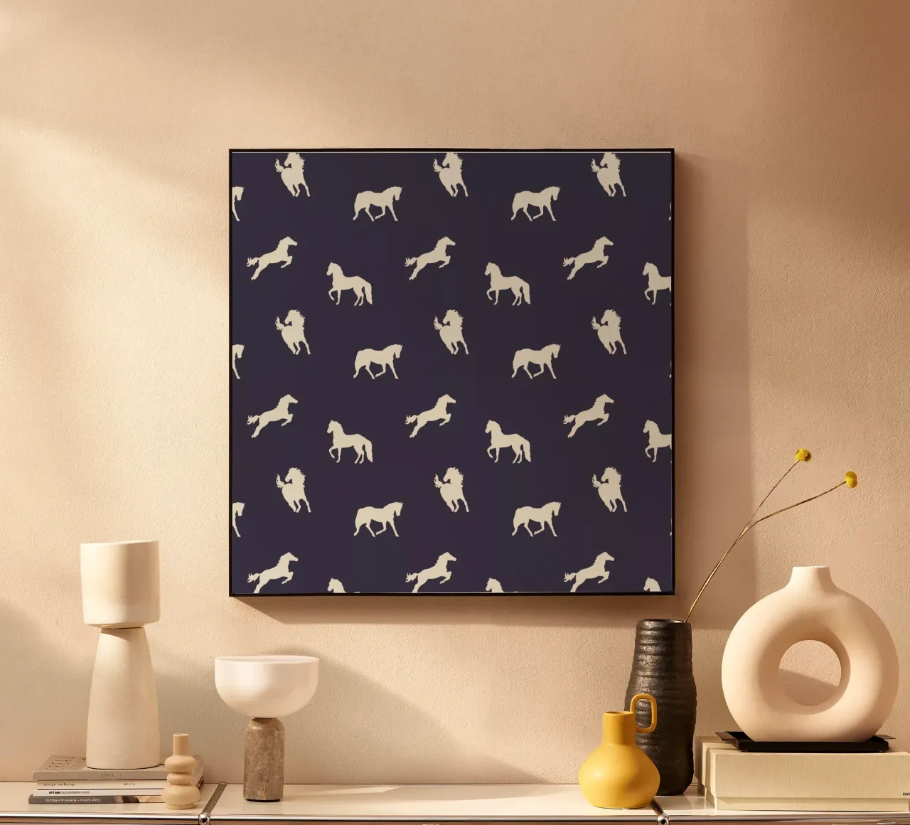 Horse print (Navy slate) alluminio dibond da Jacqueline Maldonado