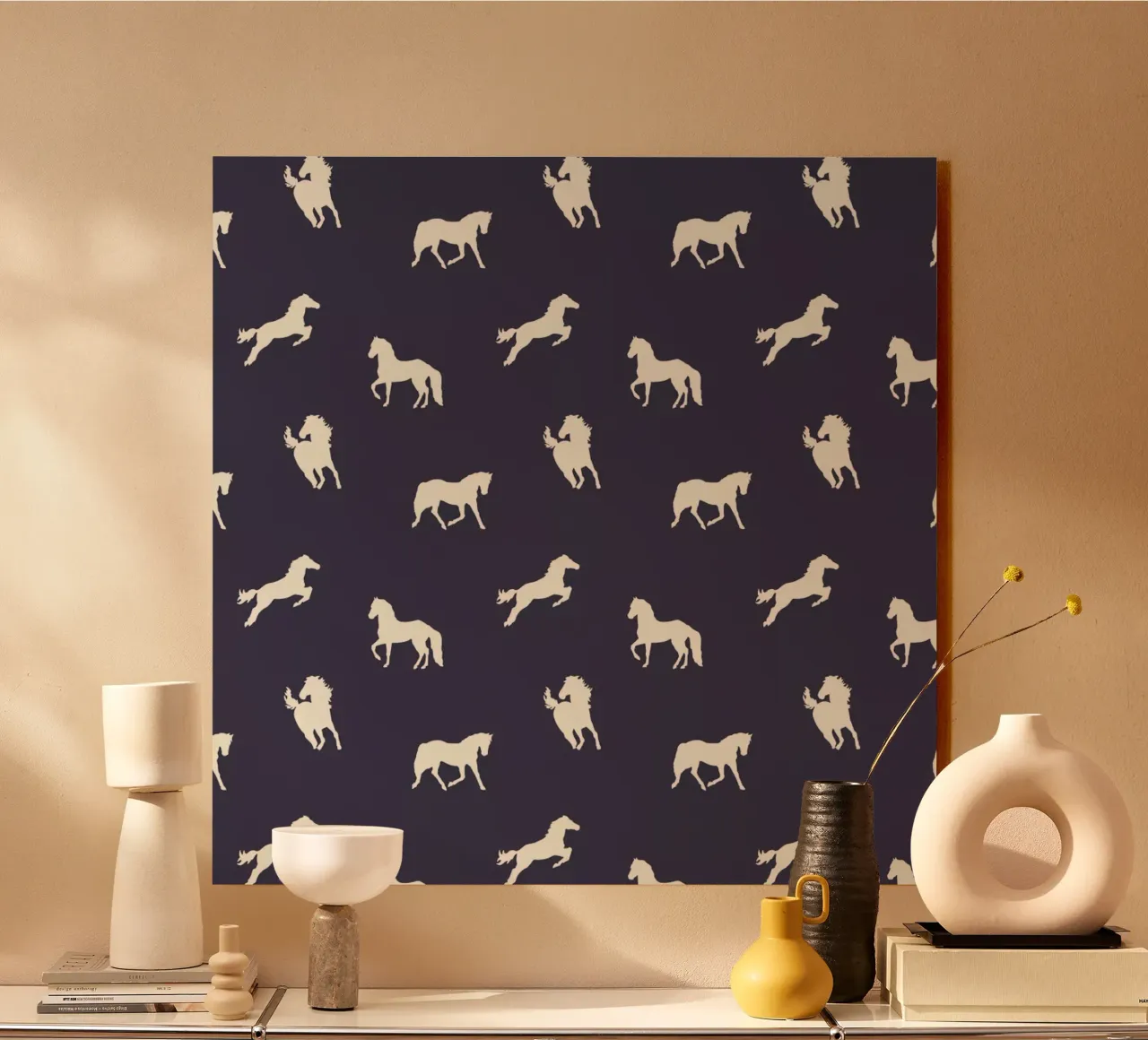 Horse print (Navy slate) alluminio dibond da Jacqueline Maldonado