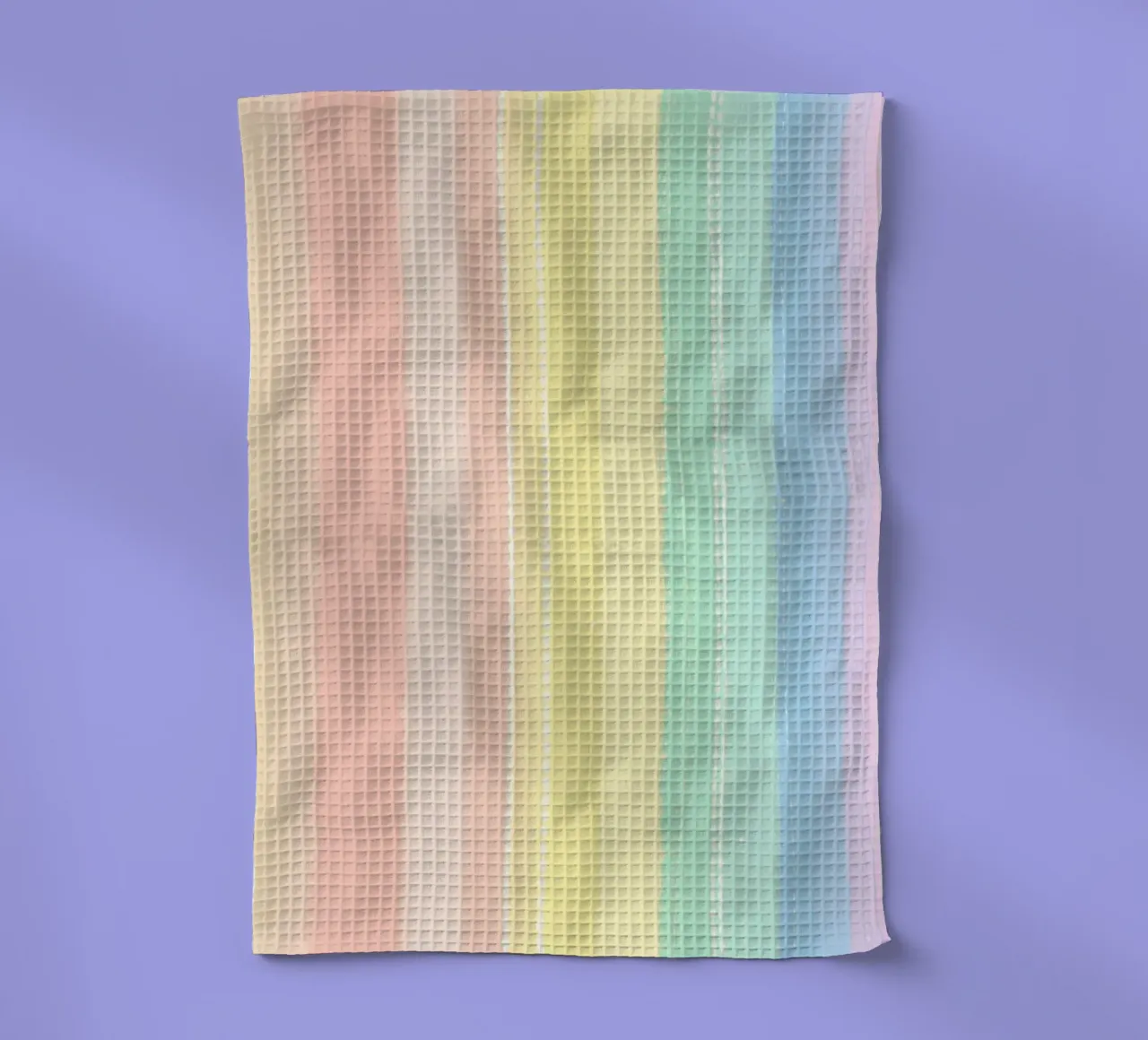 Soft pastel stripes create a calming visual effect tea towel by DesignDoodle