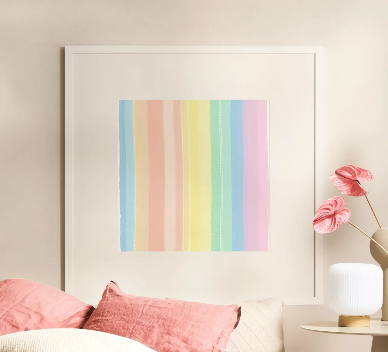 Soft pastel stripes create a calming visual effect hahnemühle by DesignDoodle