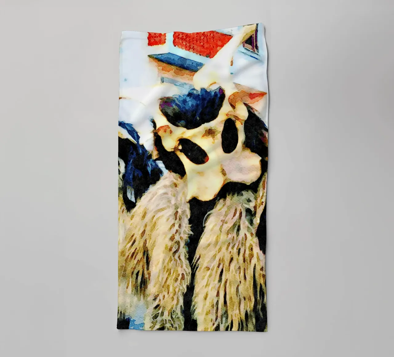Mask from Sardinia towel by Massimo Frascogna