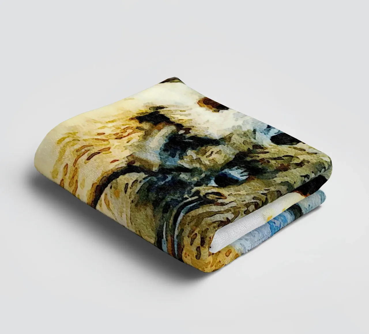 Masks from Sardinia towel by Massimo Frascogna