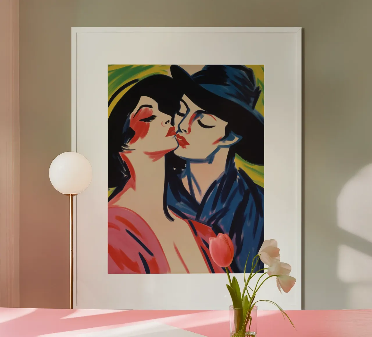 Amore tra donne | Pittura espressionista carta hahnemühle da Autofocus