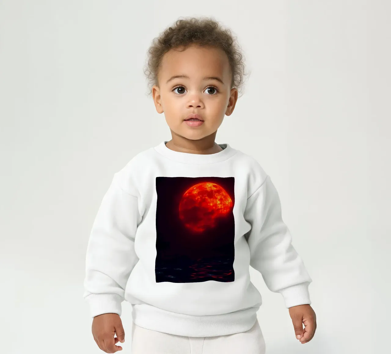 La Luna se refleja en el agua oscura durante un acontecimiento celeste sudadera de bebé de DesignDoodle