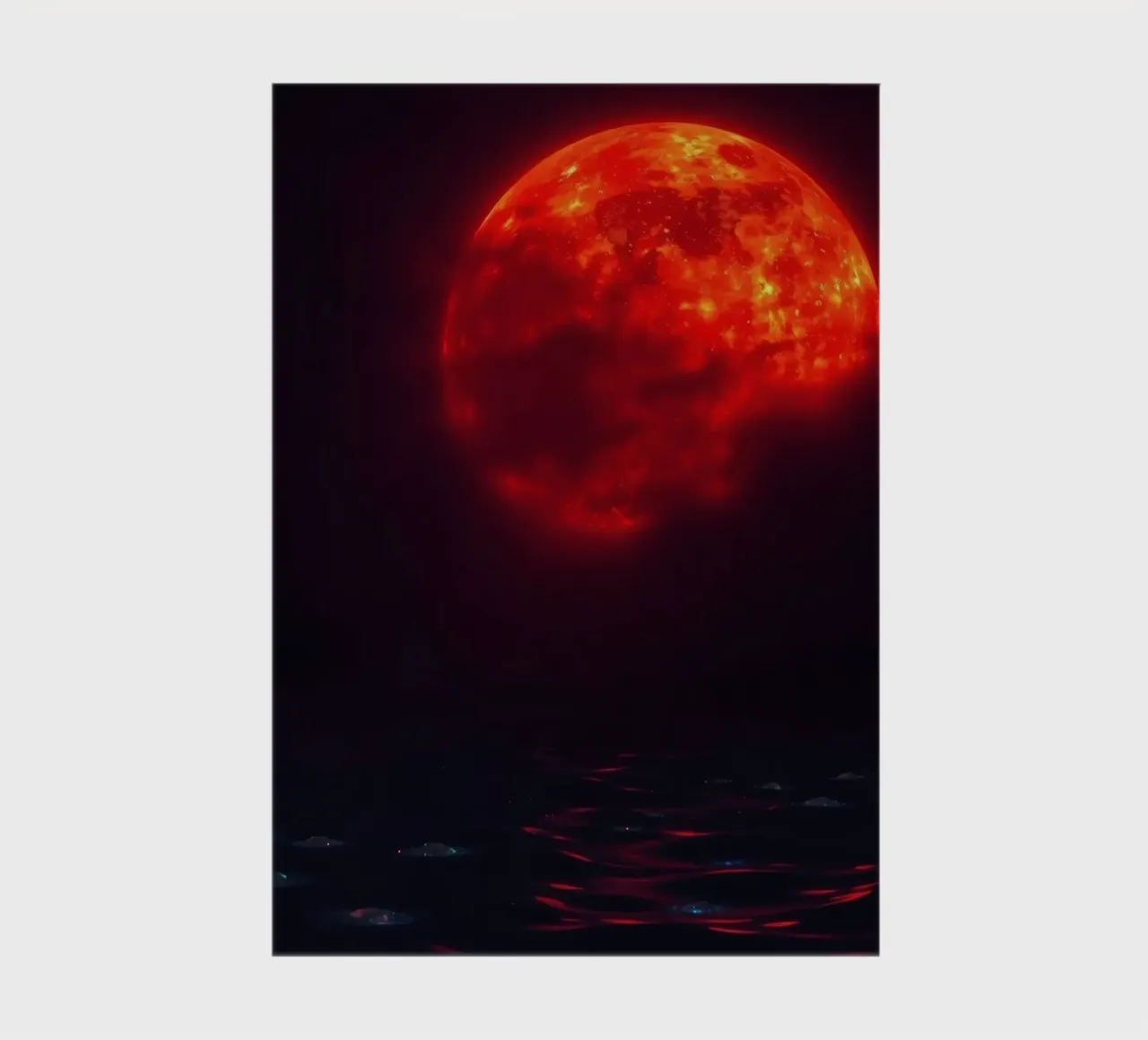 Moon reflects on dark water during a celestial event notebook by DesignDoodle