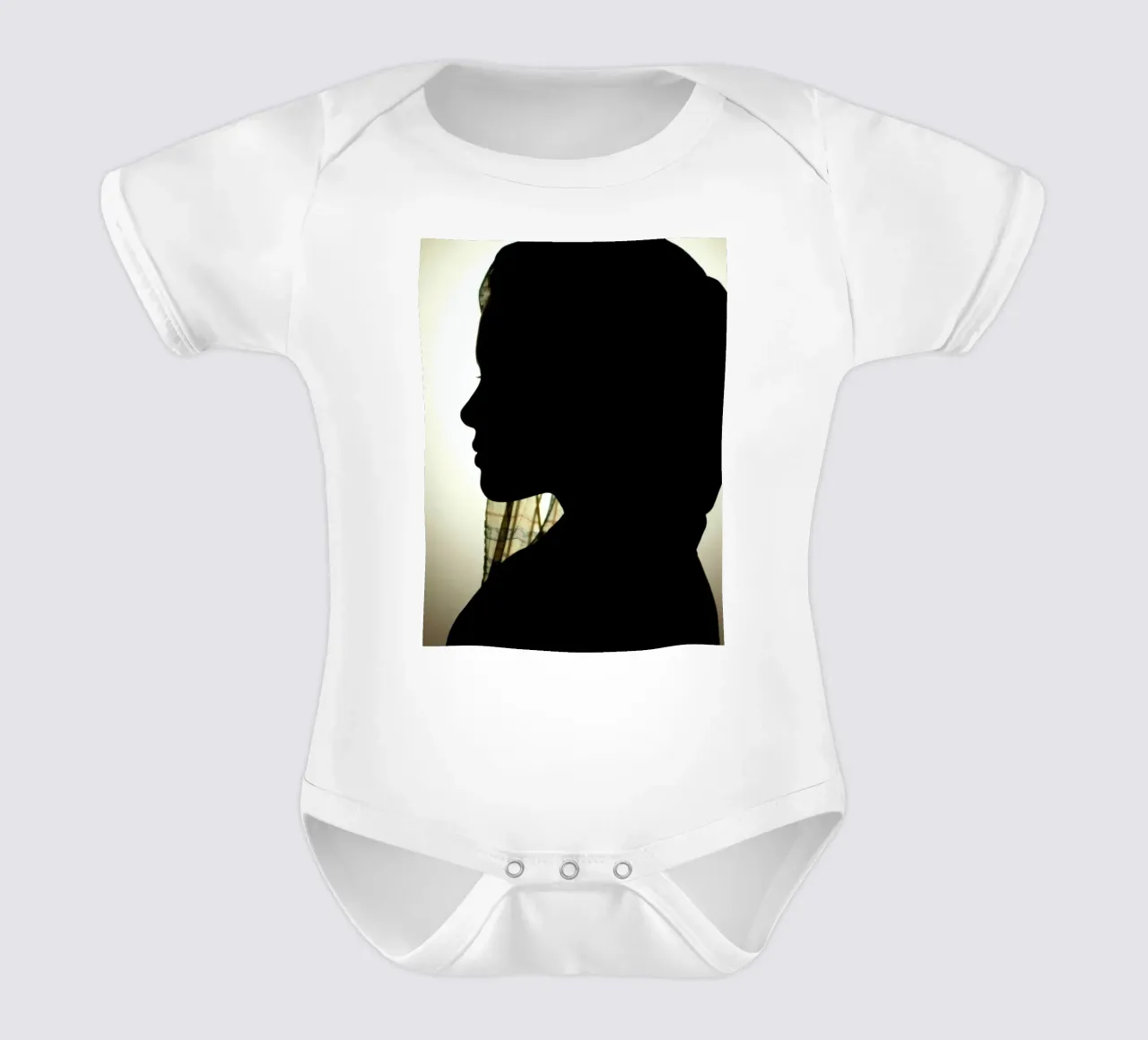 Silhouette di una donna con il foulard body neonato maniche corte da DesignDoodle