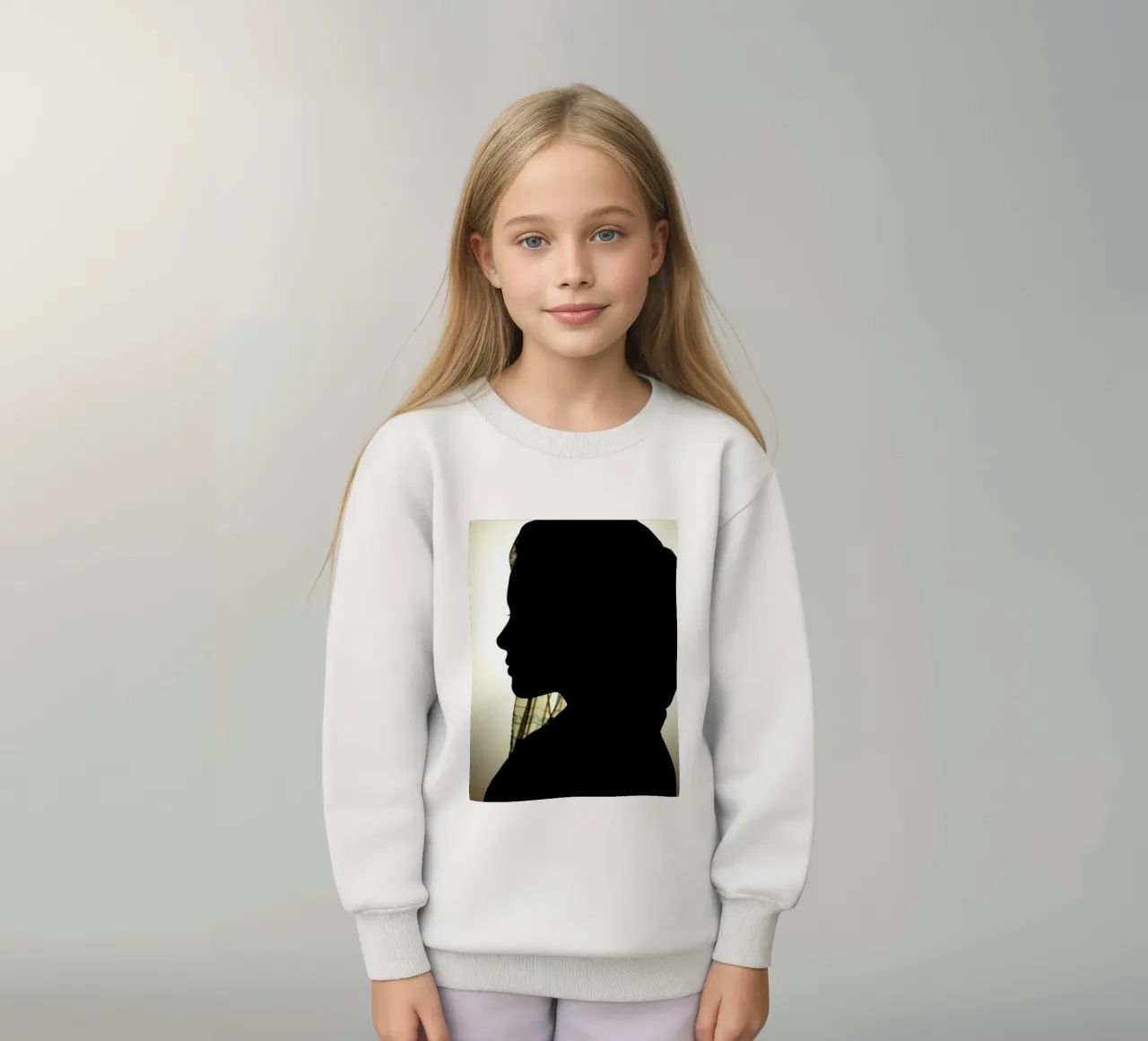 Silhouette di una donna con il foulard felpa bambino da DesignDoodle