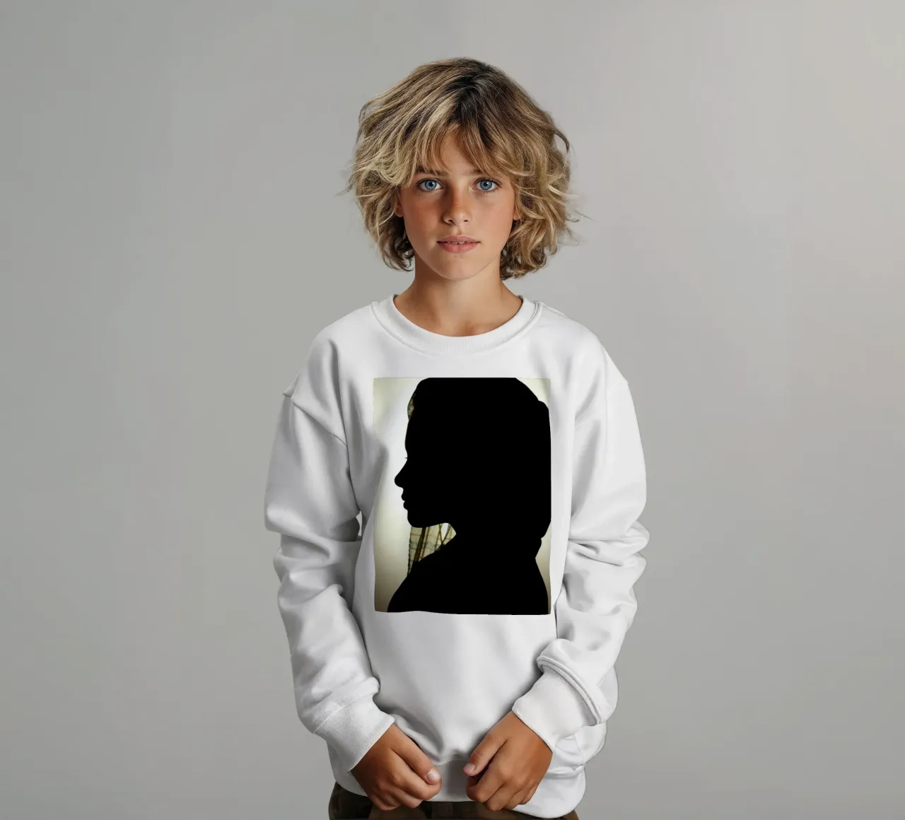 Silhouette di una donna con il foulard felpa bambino da DesignDoodle