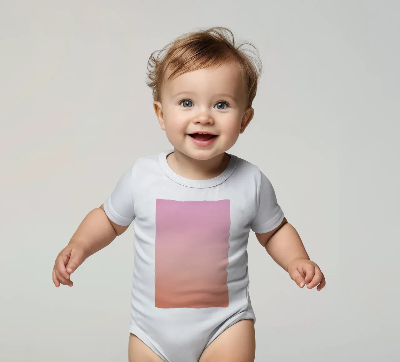 Warm Blush short-sleeve baby romper by Oh Darling