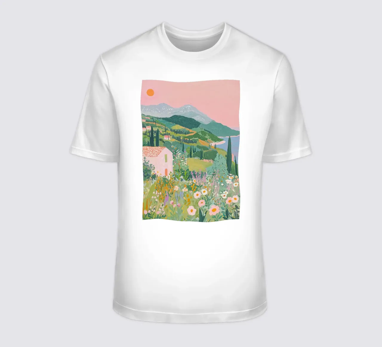 Pastel Abstract Landscape Wall Art, Modern Print t-shirt by Boheme
