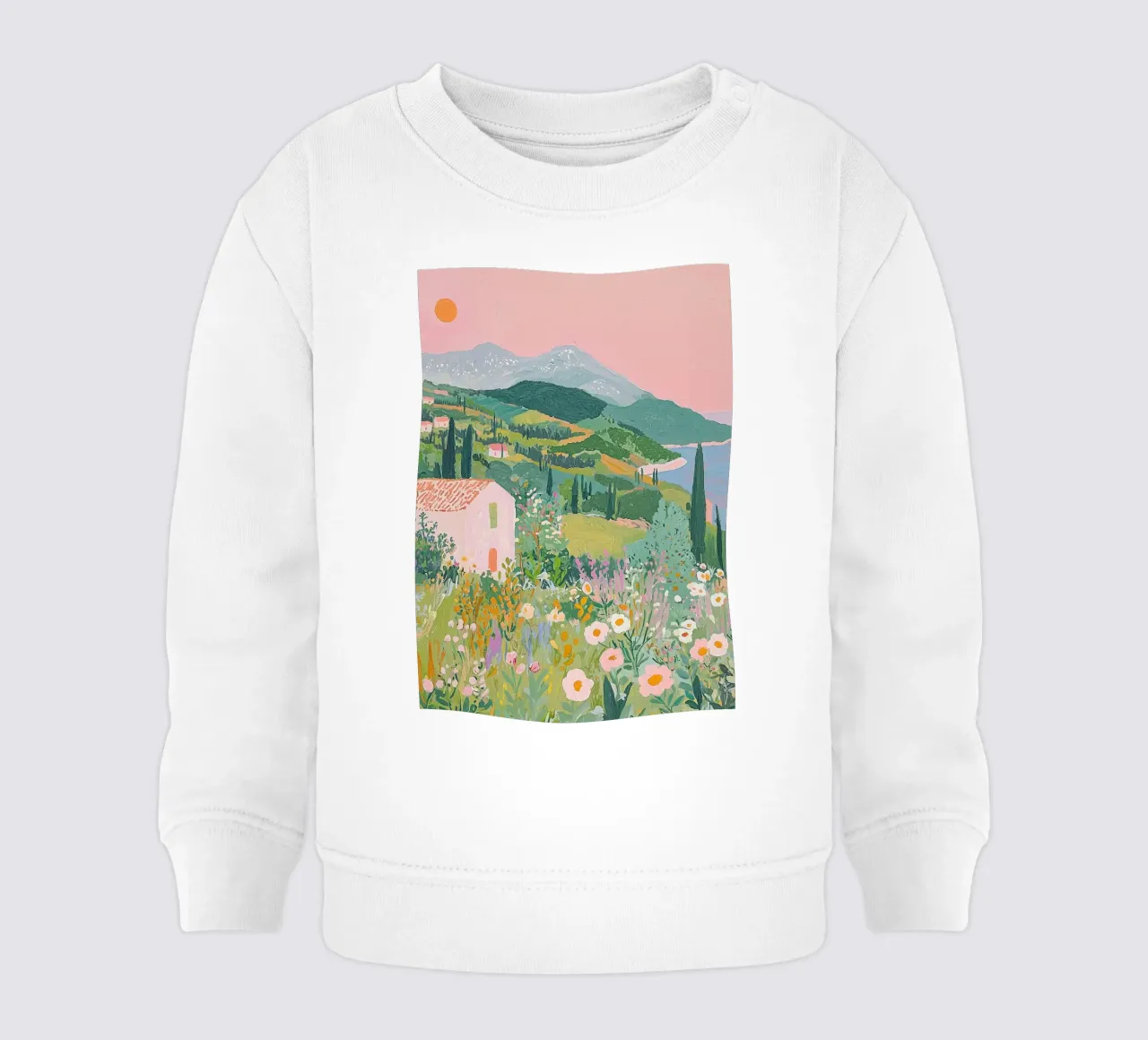 Paisaje abstracto en colores pastel, impresión moderna sudadera de bebé de Boheme