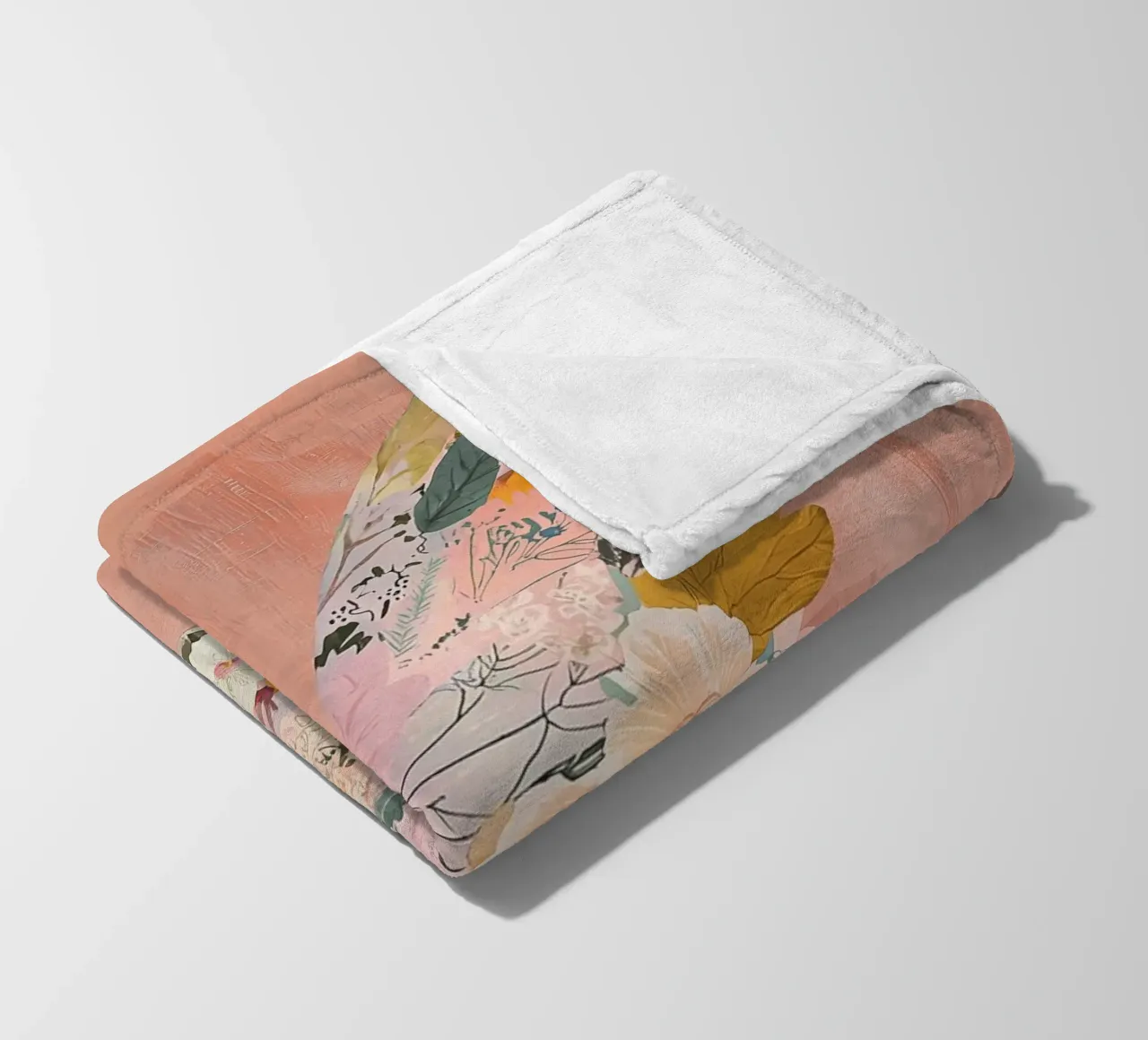 Floral Abstract Dove Poster, Pastel Wall Art, Birth Print fleece blanket by Boheme