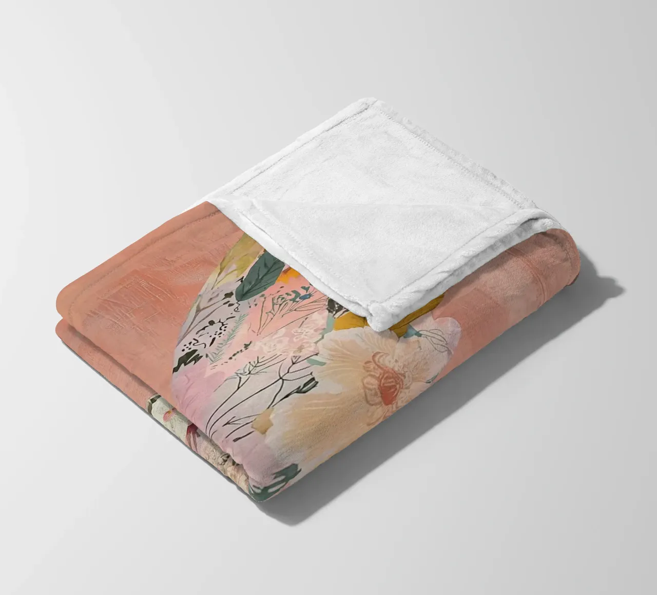 Floral Abstract Dove Poster, Pastel Wall Art, Birth Print fleece blanket by Boheme