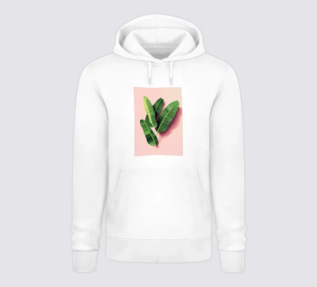 Tropical Green and Blush Poster, Banana Palm Minimalist Art hoodie by Boheme