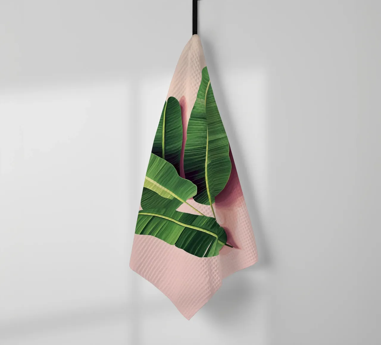 Affiche Tropical Green and Blush, Banana Palm Minimalist Art torchon de Boheme