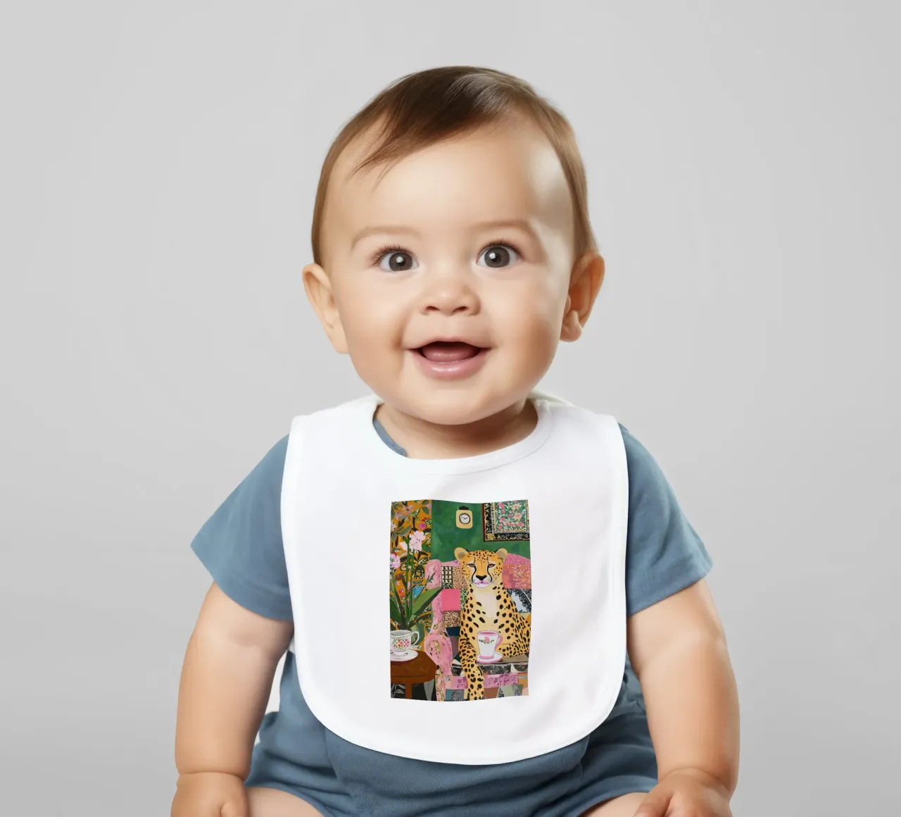 Eclectic Trendy Wall Art, Modern Poster, Wildlife Print baby bib by Boheme