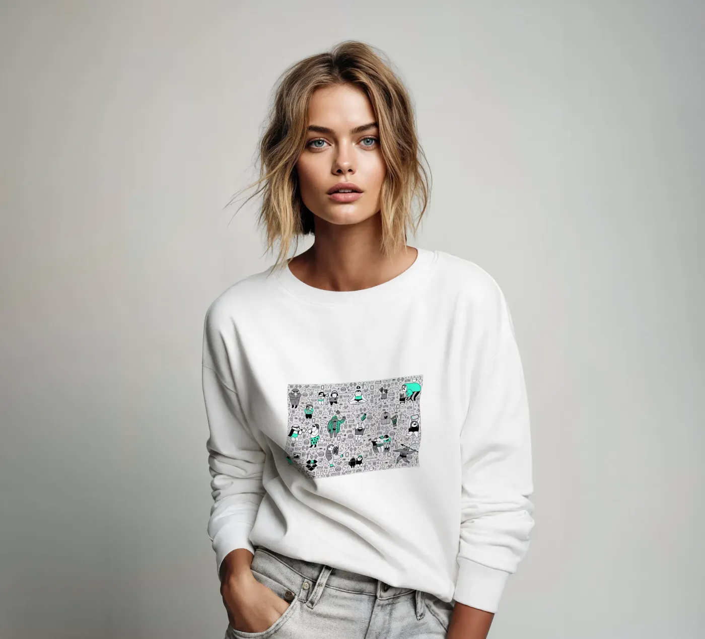 Kool Kids Pattern felpa da Herzette