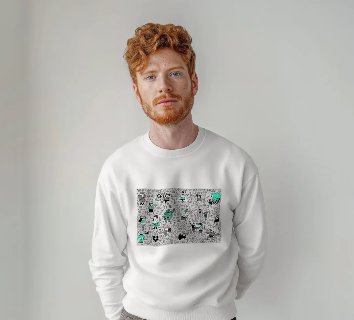 Kool Kids Pattern felpa da Herzette