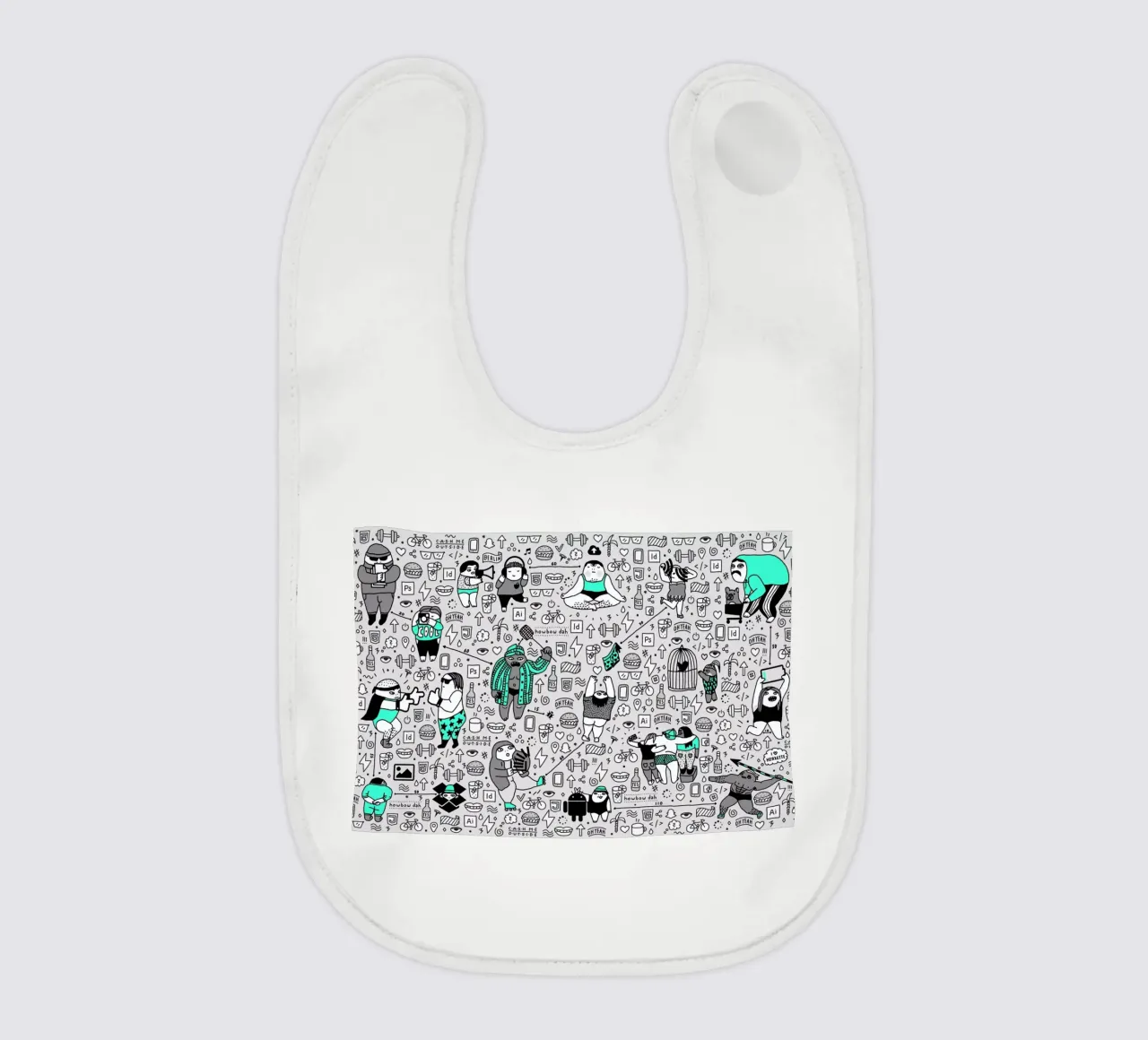 Kool Kids Pattern bavaglino da Herzette