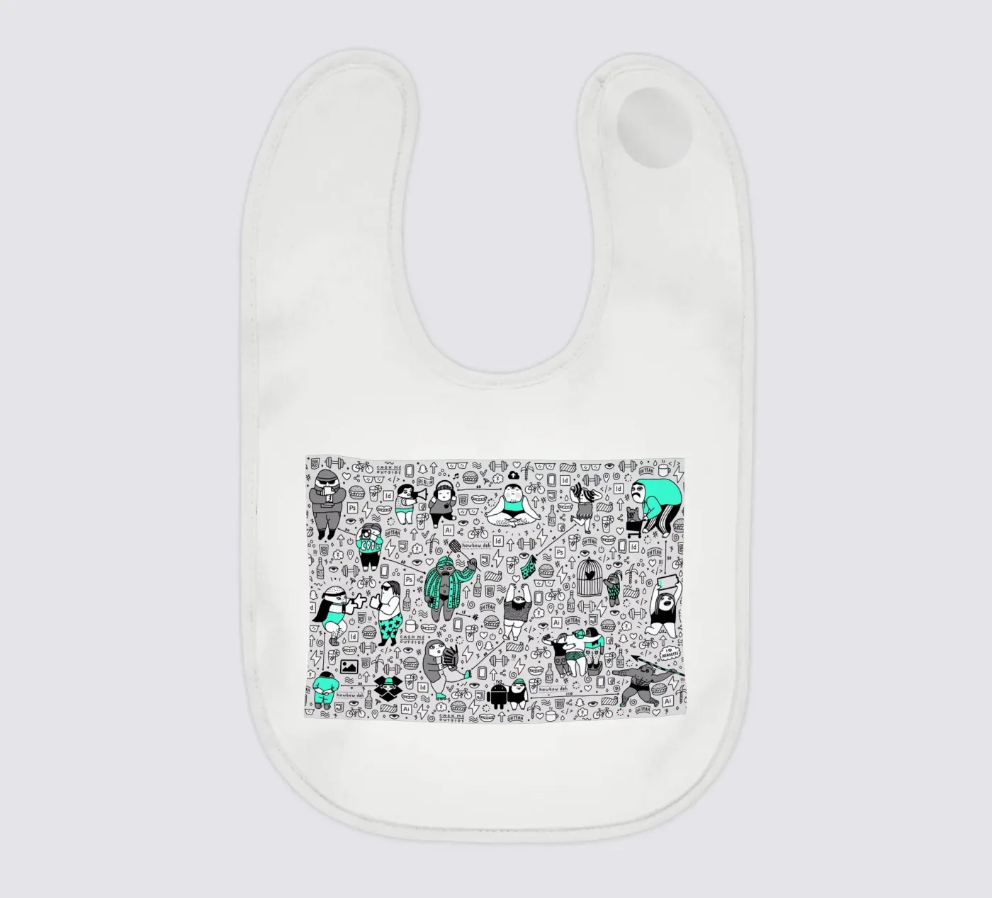 Kool Kids Pattern bavaglino da Herzette
