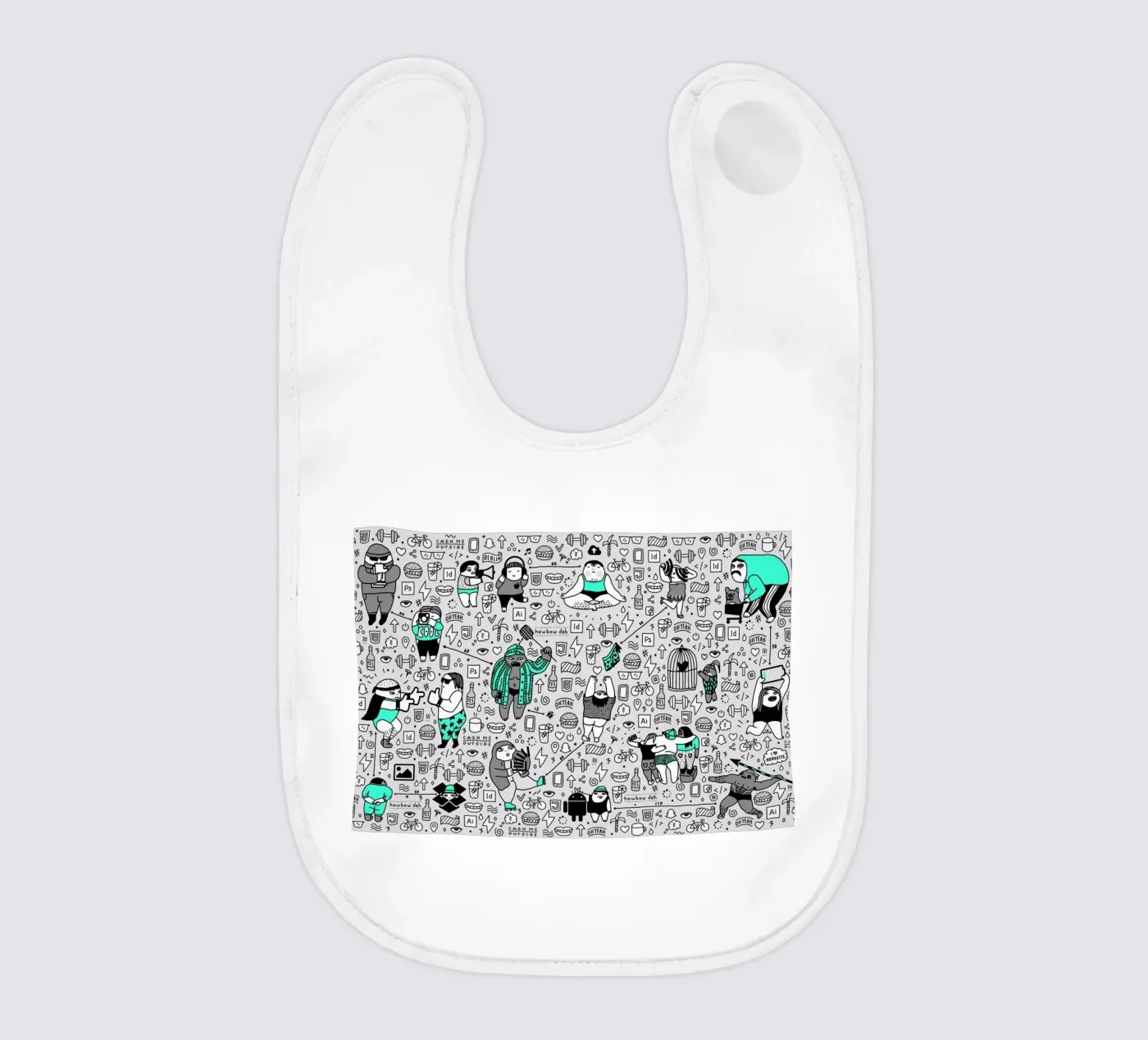 Kool Kids Pattern bavaglino da Herzette