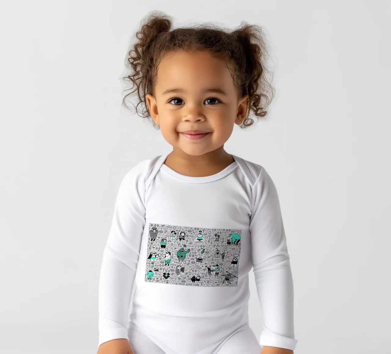 Kool Kids Pattern body neonato maniche lunghe da Herzette