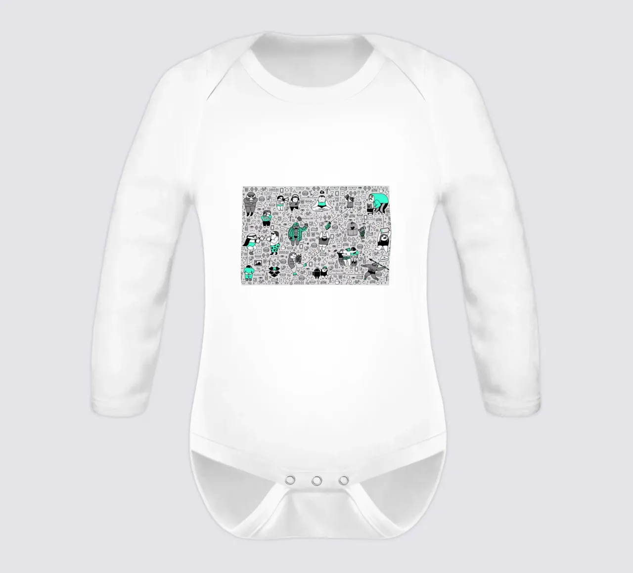 Kool Kids Pattern body neonato maniche lunghe da Herzette