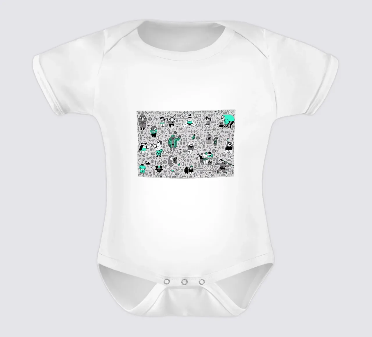 Kool Kids Pattern body neonato maniche corte da Herzette