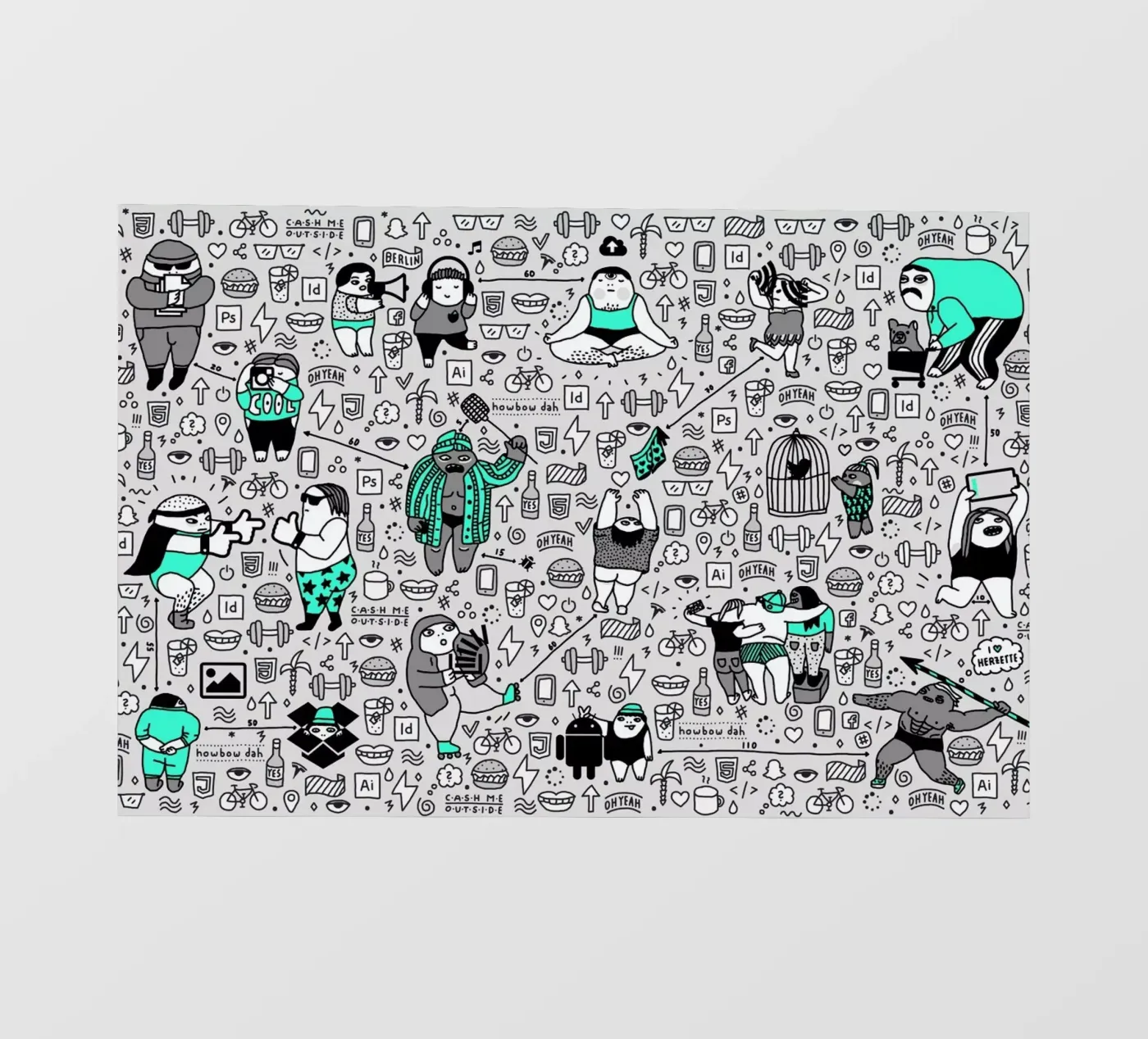 Kool Kids Pattern pellicola backlit da Herzette